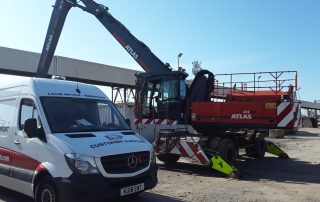 TDL Equipment service van servicing an Atlas material handler on site